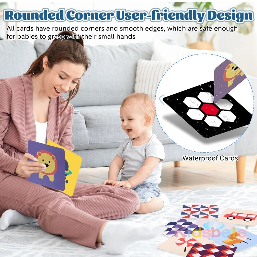 Baby Visual Stimulation Cards High Contrast Flashcards for Newborns 0–36 Months | Infant Sensory Toys Early Learning Toy
