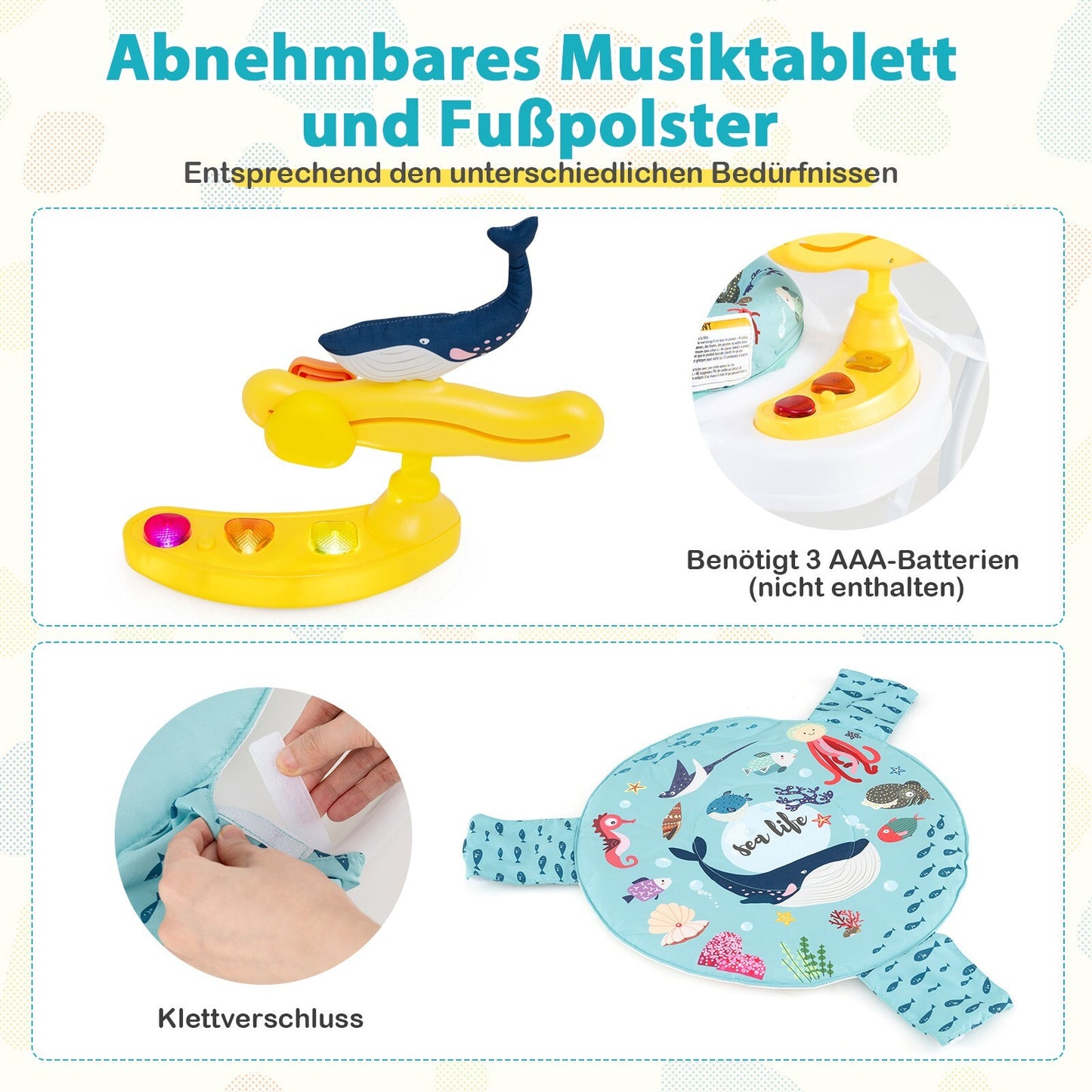 Baby Hopser Baby Sky Jumperoo Lauflernhilfe Verstellbar + Spielzeuge & Spieluhr