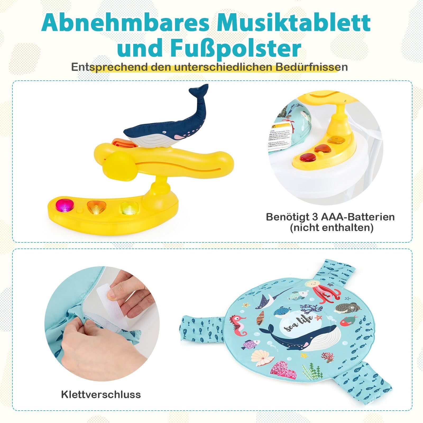 Baby Hopser Baby Sky Jumperoo Lauflernhilfe Verstellbar + Spielzeuge & Spieluhr