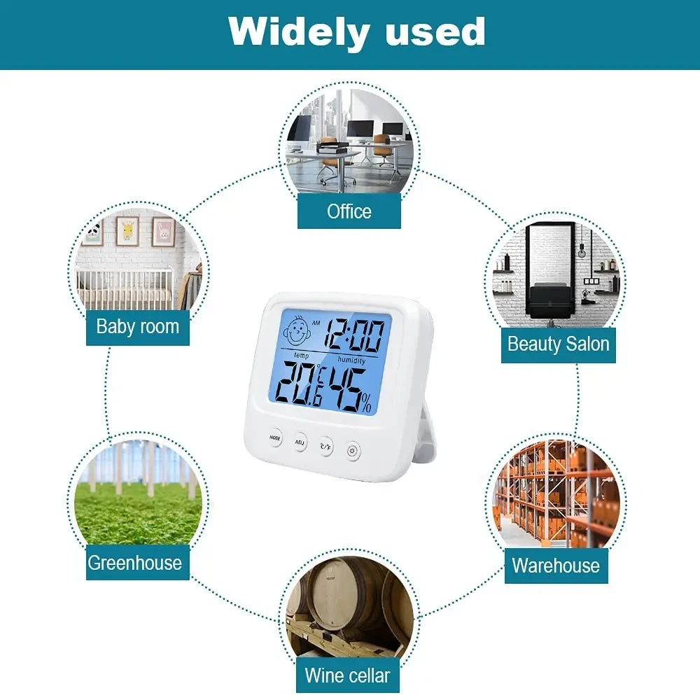 1Pc New LCD Digital Temperature Baby Room Humidity Meter Backlight Home Indoor Electronic Hygrometer Thermometer Weather Station