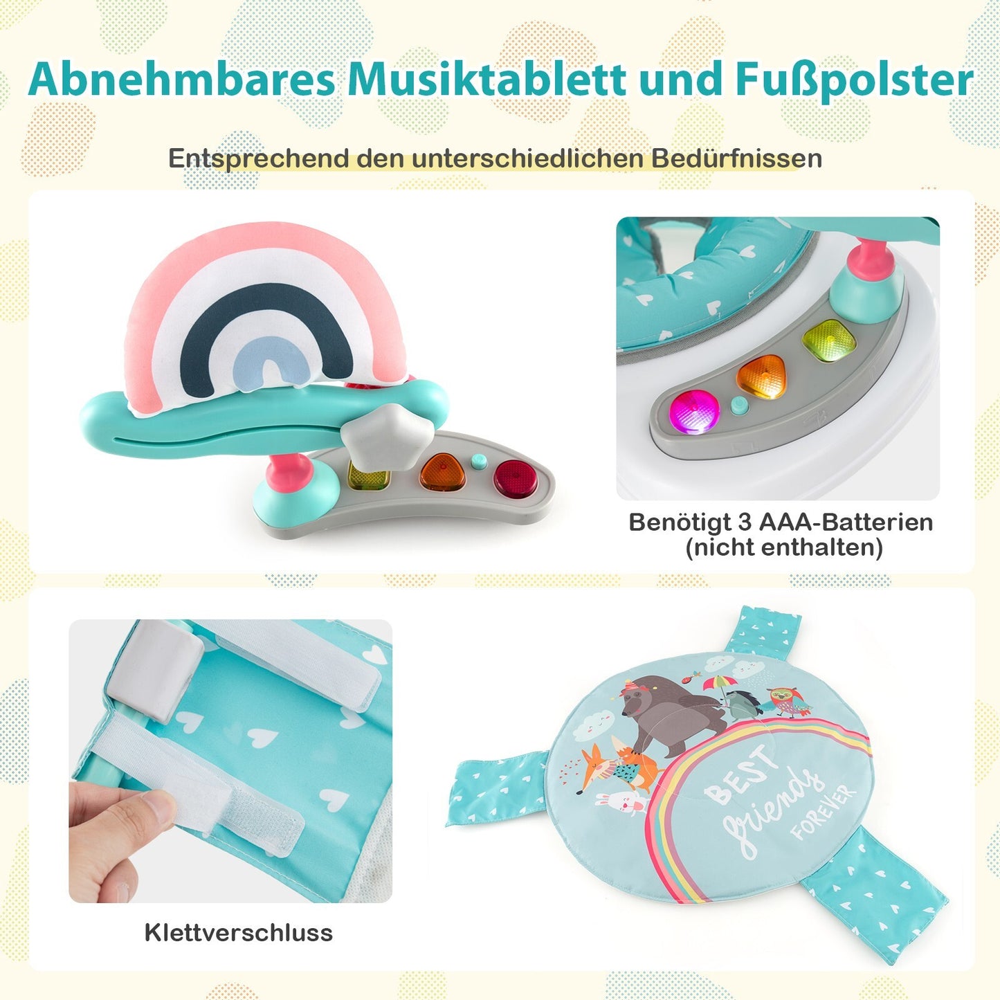 Baby Hopser Baby Sky Jumperoo Lauflernhilfe Verstellbar + Spielzeuge & Spieluhr