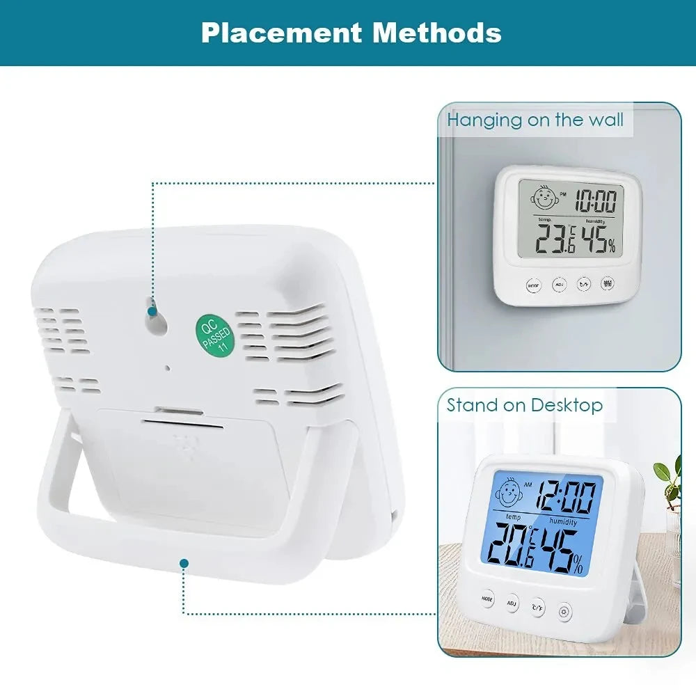 1Pc New LCD Digital Temperature Baby Room Humidity Meter Backlight Home Indoor Electronic Hygrometer Thermometer Weather Station