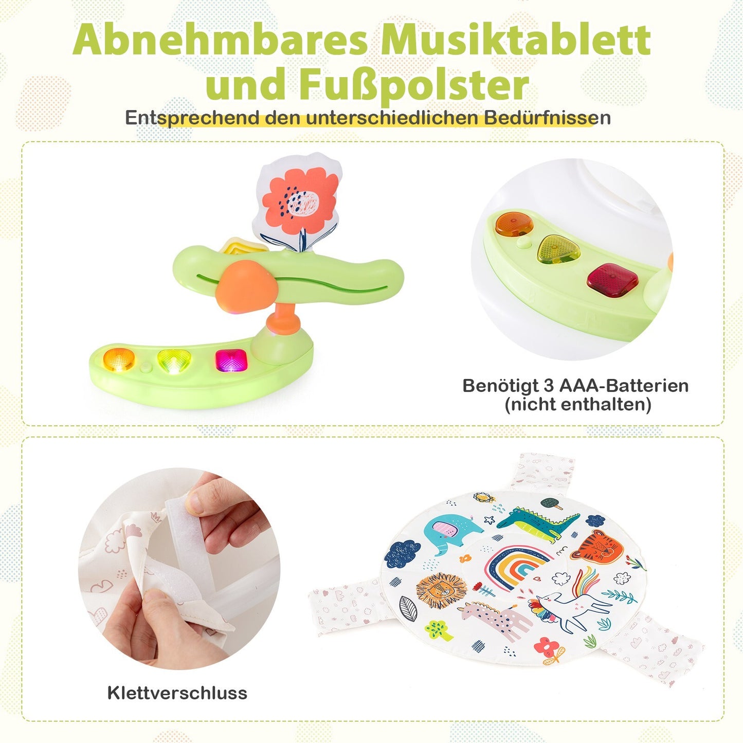 Baby Hopser Baby Sky Jumperoo Lauflernhilfe Verstellbar + Spielzeuge & Spieluhr